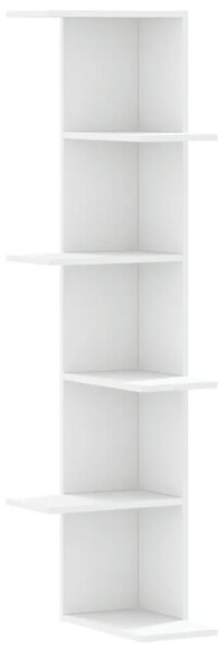 Kutna zidna polica bijela 36 5x36 5x140 cm konstruirano drvo - Bijela 1 1 Bijela