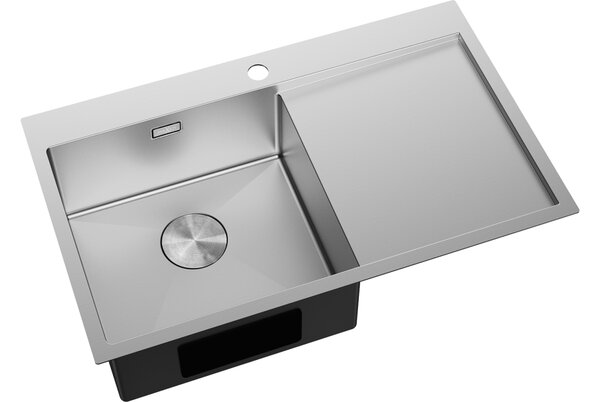 Mexen Exar čelični sudoper s jednom komorom i ocjeđivačem, lijevi 780 x 480 mm, inox - 6433781010L-01
