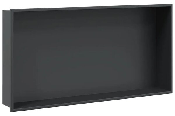 Niša za tuš mat crna 62x32x9 cm nehrđajući čelik - Crna Crna