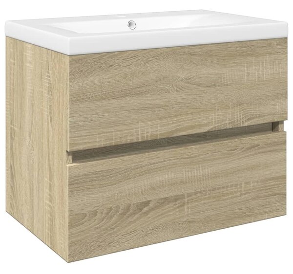 2-dijelni set kupaonskog namještaja od keramike i drva - sonoma hrast 60 x 38.5 x 45 cm 1 bez slavine i odvoda