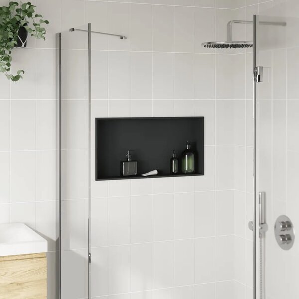 Niša za tuš mat crna 62x32x9 cm nehrđajući čelik - Crna Crna