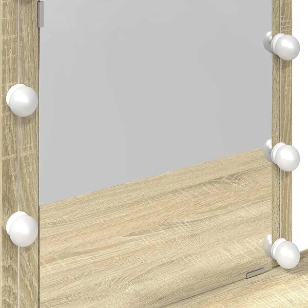 Toaletni stolić s LED svjetlima boja hrasta 100 x 40 x 130 cm - sonoma hrast 1 Sonoma hrast