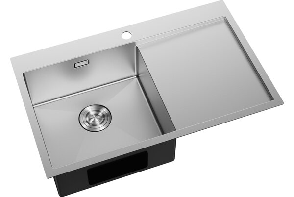 Mexen Exar čelični sudoper s jednom komorom i ocjeđivačem, lijevi 780 x 480 mm, inox - 6433781010L-01