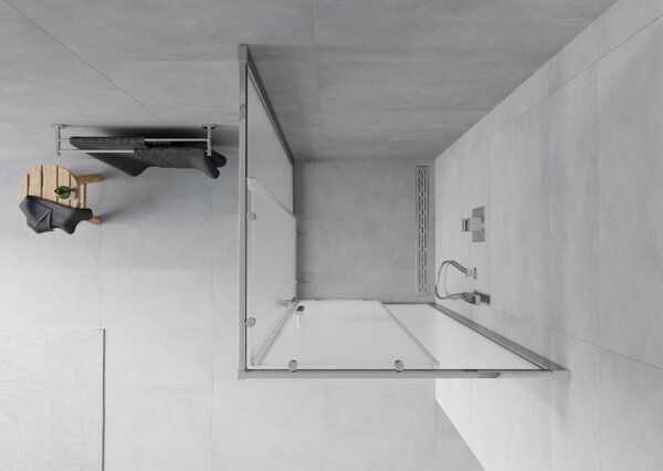 Mexen Rio kvadratna tuš kabina 80 x 80 cm, mraz, krom - 860-080-080-01-30