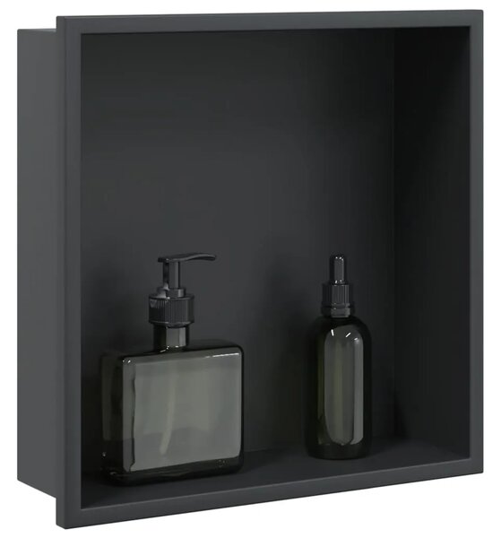 Niša za tuš mat crna 32x32x9 cm nehrđajući čelik - Crna Crna