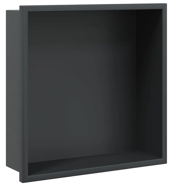 Niša za tuš mat crna 32x32x9 cm nehrđajući čelik - Crna Crna