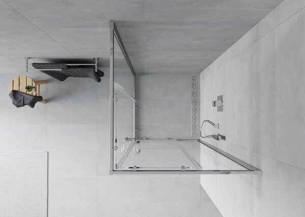 Mexen Rio četvrtasta tuš kabina 80 x 80 cm, prozirna, krom - 860-080-080-01-00