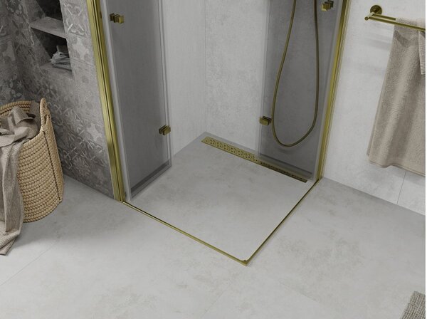 Mexen Lima Duo sklopiva tuš kabina 90 x 90 cm, prozirna, zlatna - 856-090-090-50-00-02