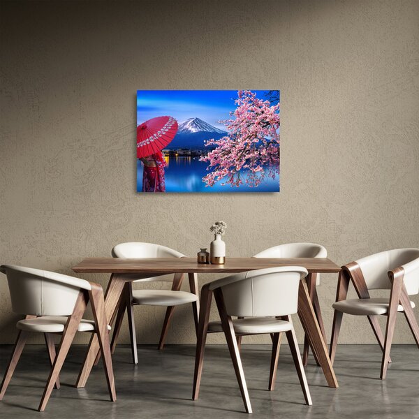 Staklena slika - Pogled na vrh, Japan (70x50 cm)