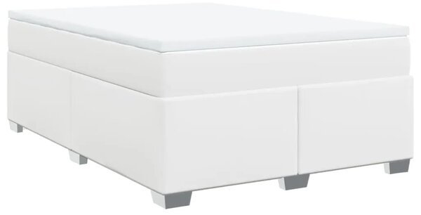 Boxspring - Krevet s oprugama i madracem bijeli 140x200 cm od umjetne kože - Bijela 140 x 200 cm Bijela 140 x 200 cm