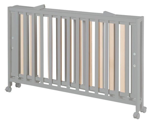 Sivi dječji krevet na kotačićima/sklopivi 60x120 cm Fold up – Roba