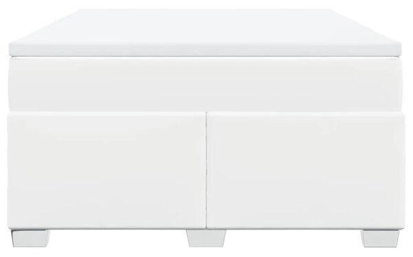 Boxspring - Krevet s oprugama i madracem bijeli 140x200 cm od umjetne kože - Bijela 140 x 200 cm Bijela 140 x 200 cm