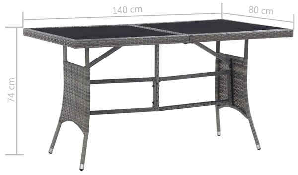 Vrtni stol sivi 140 x 80 x 74 cm od poliratana - 140 x 80 x 74 cm 1 140 x 80 x 74 cm