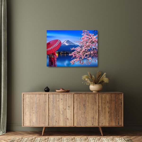 Staklena slika - Pogled na vrh, Japan (70x50 cm)