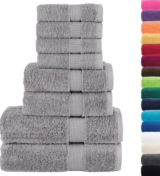 8-dijelni vrhunski set ručnika SOLUND sivi 600 gsm - Siva 1 Siva
