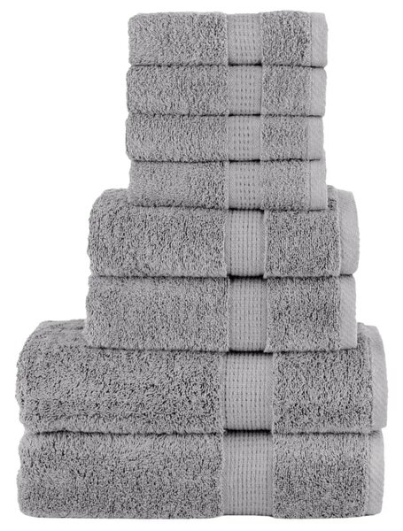 8-dijelni vrhunski set ručnika SOLUND sivi 600 gsm - Siva 1 Siva