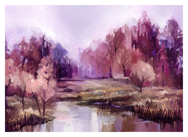 Staklena slika - Jesenski pejzaž (70x50 cm)