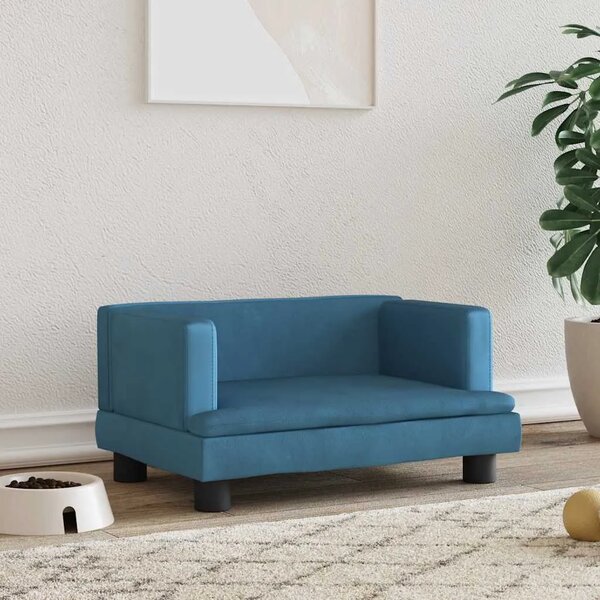 Krevet za pse plavi 60 x 40 x 30 cm baršunasti - Plava 60 x 40 x 30 cm Baršun Plava