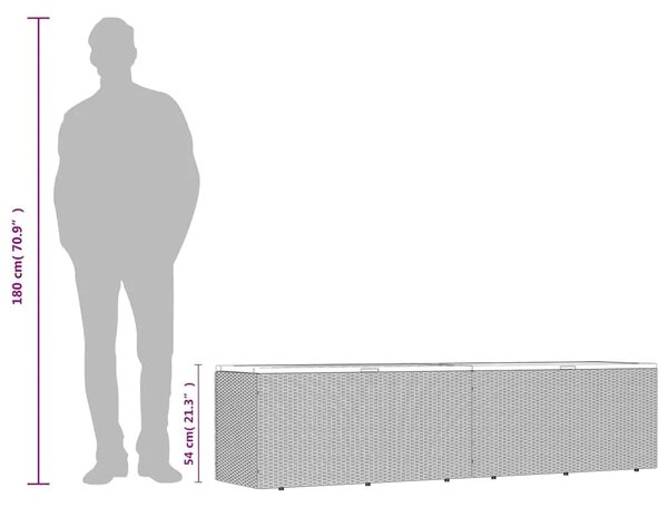 Vrtna kutija za pohranu bež 220x50x54 cm poliratan drvo bagrema - Bež 220 x 50 x 54 cm Bež 220 x 50 x 54 cm