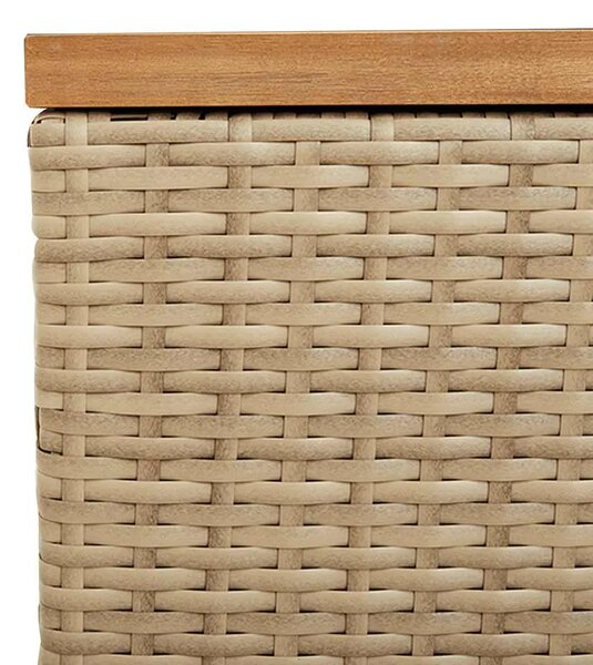 Vrtna kutija za pohranu bež 220x50x54 cm poliratan drvo bagrema - Bež 220 x 50 x 54 cm Bež 220 x 50 x 54 cm
