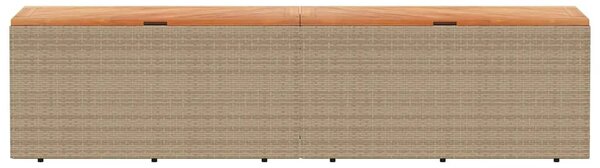 Vrtna kutija za pohranu bež 220x50x54 cm poliratan drvo bagrema - Bež 220 x 50 x 54 cm Bež 220 x 50 x 54 cm