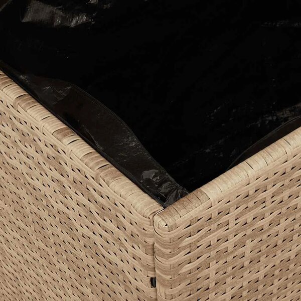 Vrtna kutija za pohranu bež 220x50x54 cm poliratan drvo bagrema - Bež 220 x 50 x 54 cm Bež 220 x 50 x 54 cm