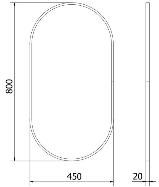 Mexen Loft ovalno kupaonsko ogledalo 80 x 45 cm, zlatni okvir - 9851-080-045-000-50