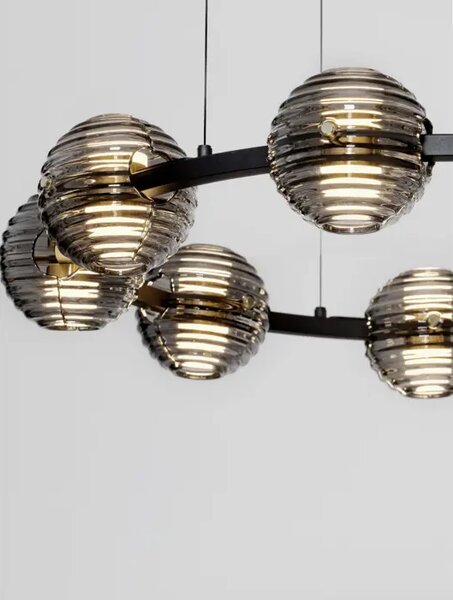 LAS VISILICA LED/3000K/91W/7751Lm/CRNA & ZLATNA & SIVA NL9009136