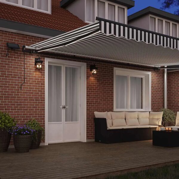 Tenda na ručno uvlačenje s LED antracit i bijela 500x300 cm - Antracit i bijela 500 x 300 cm 1 Antracit i bijela