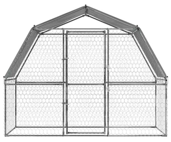 Kavez za pse s krovom i vratima srebrni od pocinčanog čelika - 285 x 195 x 230 cm 285 x 195 x 230 cm