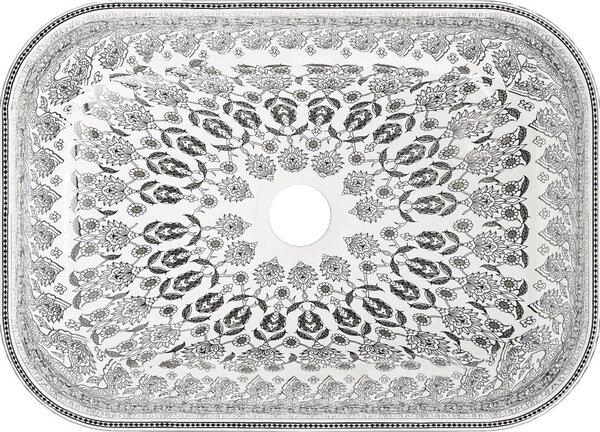 Mexen Rita umivaonik na pultu 45 x 32 cm, bijeli/crni uzorak - 21084586