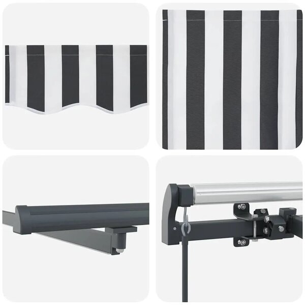 Tenda na ručno uvlačenje s LED antracit i bijela 500x300 cm - Antracit i bijela 500 x 300 cm 1 Antracit i bijela