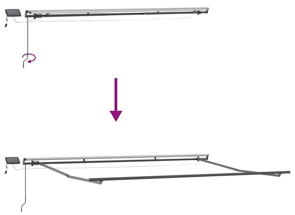 Tenda na ručno uvlačenje s LED antracit i bijela 500x300 cm - Antracit i bijela 500 x 300 cm 1 Antracit i bijela