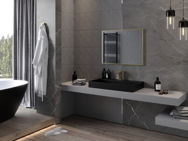 Mexen Loft pravokutno kupaonsko ogledalo 80 x 60 cm, zlatni okvir - 9852-080-060-000-50