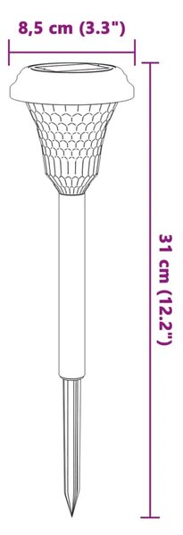 Solarna svjetla za staze sa šiljcima za tlo 12 kom bijela - Bijela 12 1 Model 3