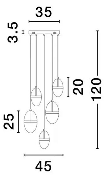 EGNA VISILICA LED /3000K/59W/6112lm/ZLATNA NL9009280