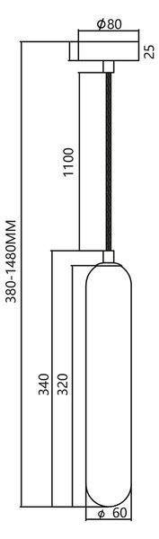 PAX GOLD 1xG9 viseća lampa