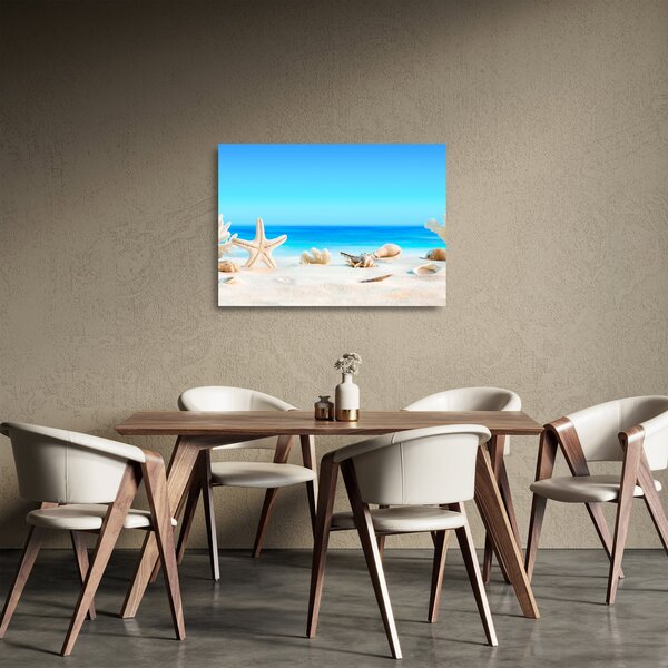 Staklena slika - Mrtva priroda s školjkama (70x50 cm)