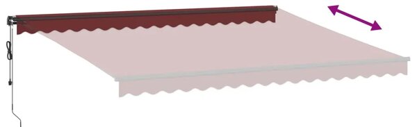 Tenda na automatsko uvlačenje s LED svjetlima bordo 450x350 cm - Tamno crvena 450 x 350 cm 1 Tamno crvena