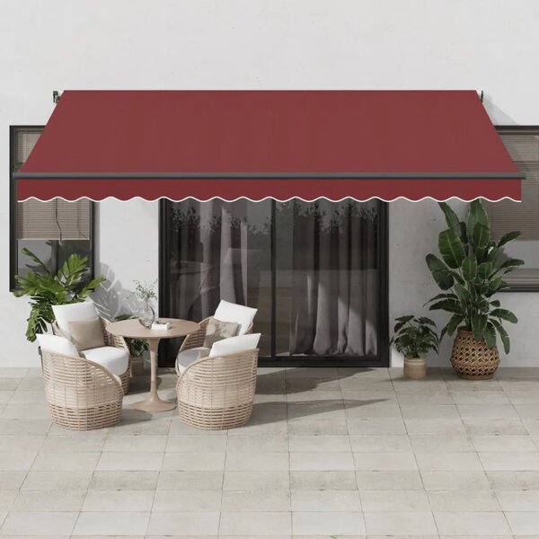 Tenda na automatsko uvlačenje s LED svjetlima bordo 450x350 cm - Tamno crvena 450 x 350 cm 1 Tamno crvena