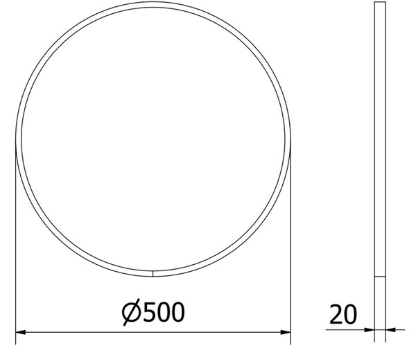Mexen Loft okruglo kupaonsko ogledalo 50 cm, bijeli okvir - 9850-050-050-000-20