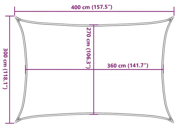 Jedro za zaštitu od sunca 160 g/m² pravokutno 3x4 m HDPE - Svjetlosiva 3 x 4 m 1 Svjetlosiva