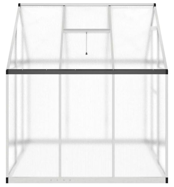 Staklenik s okvirom srebrni 169 x 169 x 195 cm aluminijski - Srebrno 169 x 169 x 195 cm 1 Srebrno
