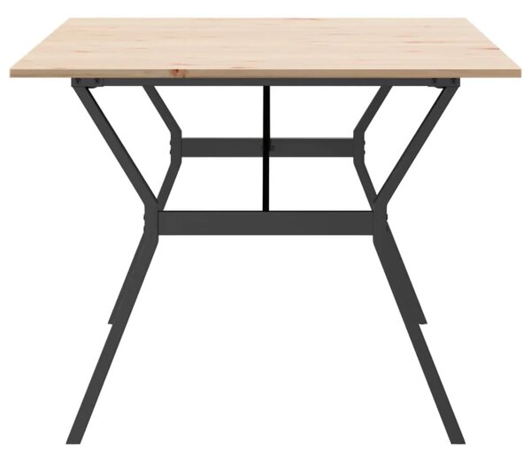Blagovaonski stol Y-oblika 200x100x75 cm od borovine i čelik - 200 x 100 x 75 cm 1 Oblik slova Y y-okvir