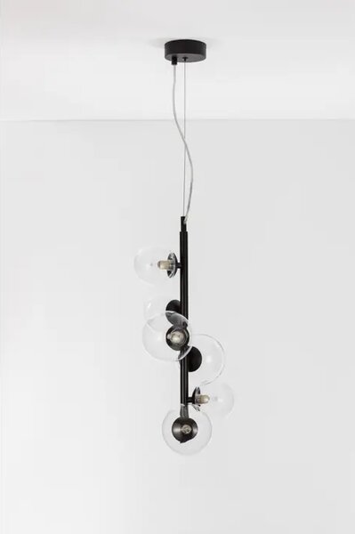 ODILLIA VISILICA 6×G9/230V fi28 CRNO/TRANSPARENTNA NL9009251
