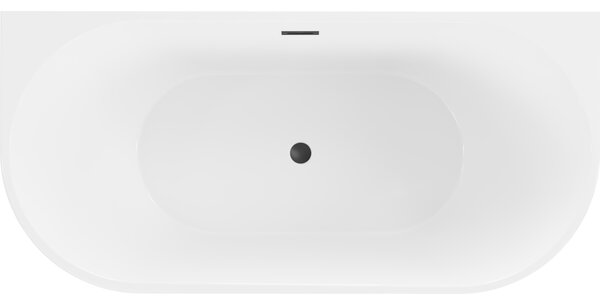 Mexen Oval slobodno stojeća ovalna kada 180 x 80 cm, bijela, crni preljev - 52671808000-70