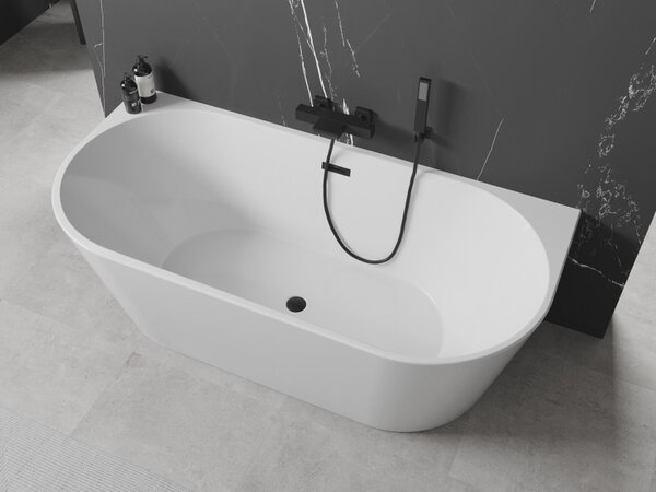 Mexen Oval slobodno stojeća ovalna kada 180 x 80 cm, bijela, crni preljev - 52671808000-70
