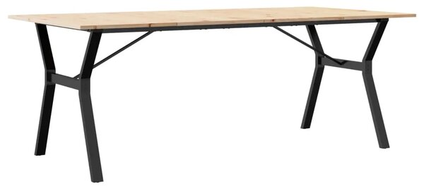 Blagovaonski stol Y-oblika 200x100x75 cm od borovine i čelik - 200 x 100 x 75 cm 1 Oblik slova Y y-okvir