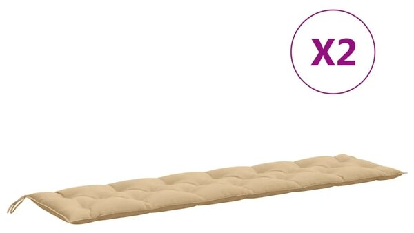 Jastuci za vrtnu klupu 2 kom bež 200x50x7 cm tkanine - prošarana bež 200 x 50 x 7 cm 1 Prošarana bež