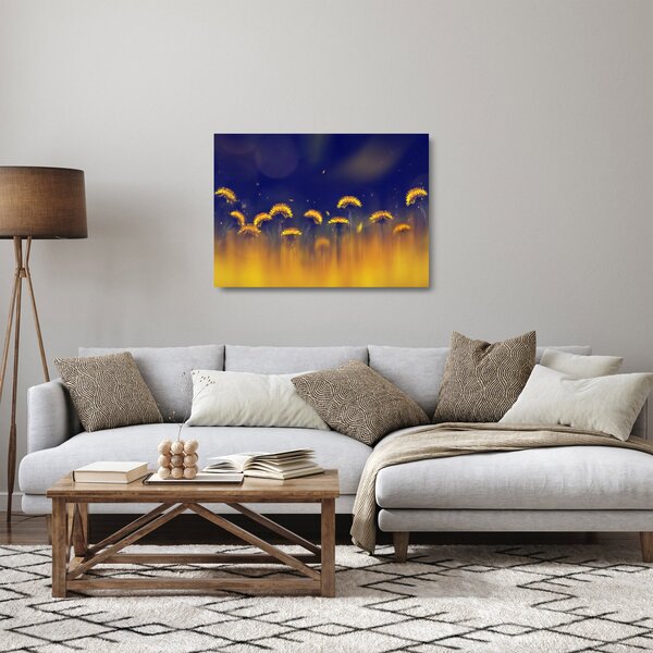 Staklena slika - Maslačci (70x50 cm)